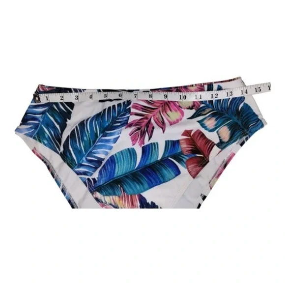 Shein Floral Bikini Top Bottom White Floral Printed High Waisted NWOT Womens 0XL - Picture 4 of 7